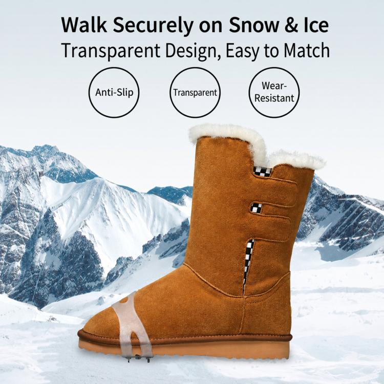 1 Pair AOTU AT8613 5-Stud Ice Cleats Anti-Slip Crampons Shoes Grippers Cover For Snow Hiking Walking