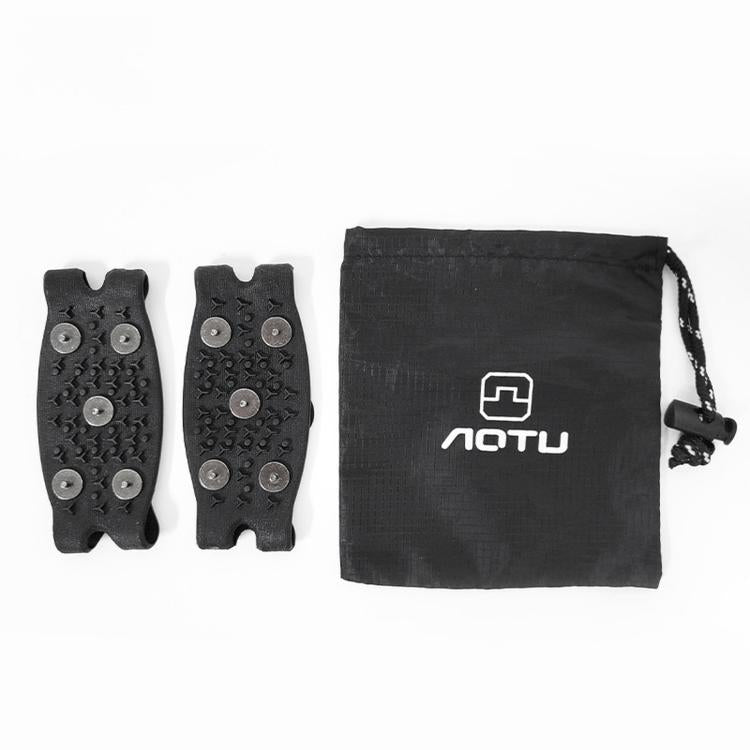 1 Pair AOTU AT8613 5-Stud Ice Cleats Anti-Slip Crampons Shoes Grippers Cover For Snow Hiking Walking