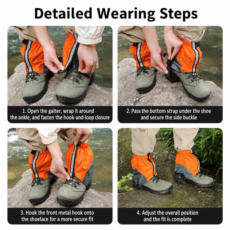 1 Pair AOTU AT8917 With Reflective Strip Outdoor Mountaineering Hiking Snowproof Footwear Desert Sandproof Shoe Covers