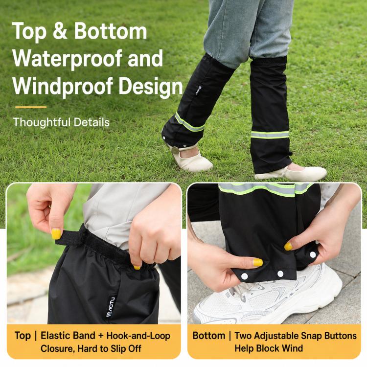 1 Pair AOTU AT9013 Waterproof Leg Gaiters Adjustable Rain Boot Covers Dirtproof Leggings Sleeves For Cycling Gardening, M, L, XL