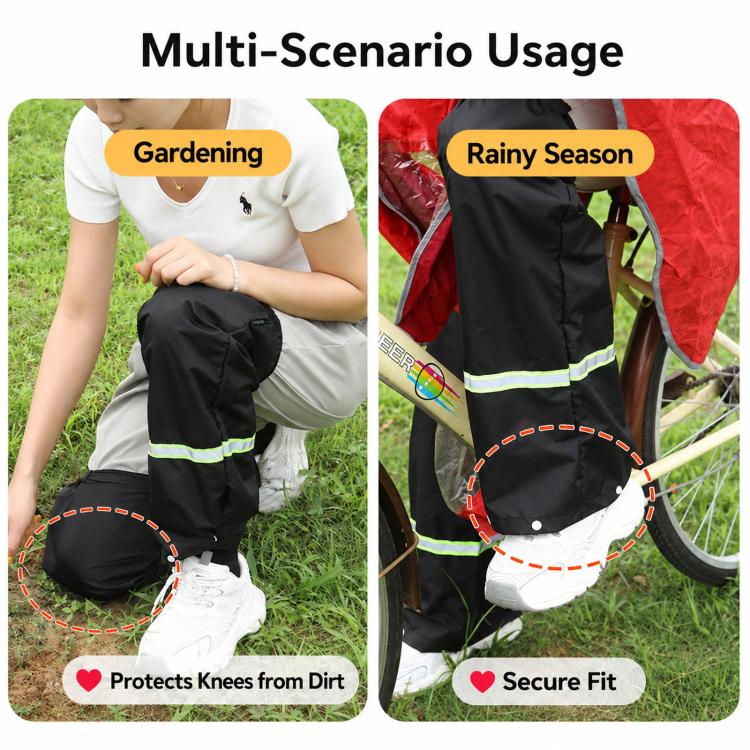 1 Pair AOTU AT9013 Waterproof Leg Gaiters Adjustable Rain Boot Covers Dirtproof Leggings Sleeves For Cycling Gardening, M, L, XL