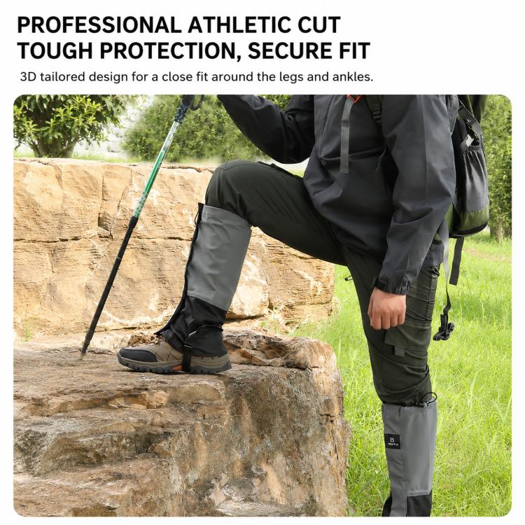 1 Pair AOTU AT8908 Waterproof Hiking Leg Gaiters Adjustable Snow Gaiters With TPU Strap For Outdoor Walking Hunting