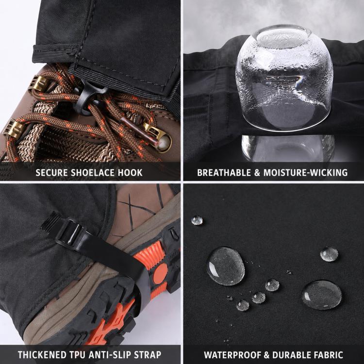 1 Pair AOTU AT8908 Waterproof Hiking Leg Gaiters Adjustable Snow Gaiters With TPU Strap For Outdoor Walking Hunting