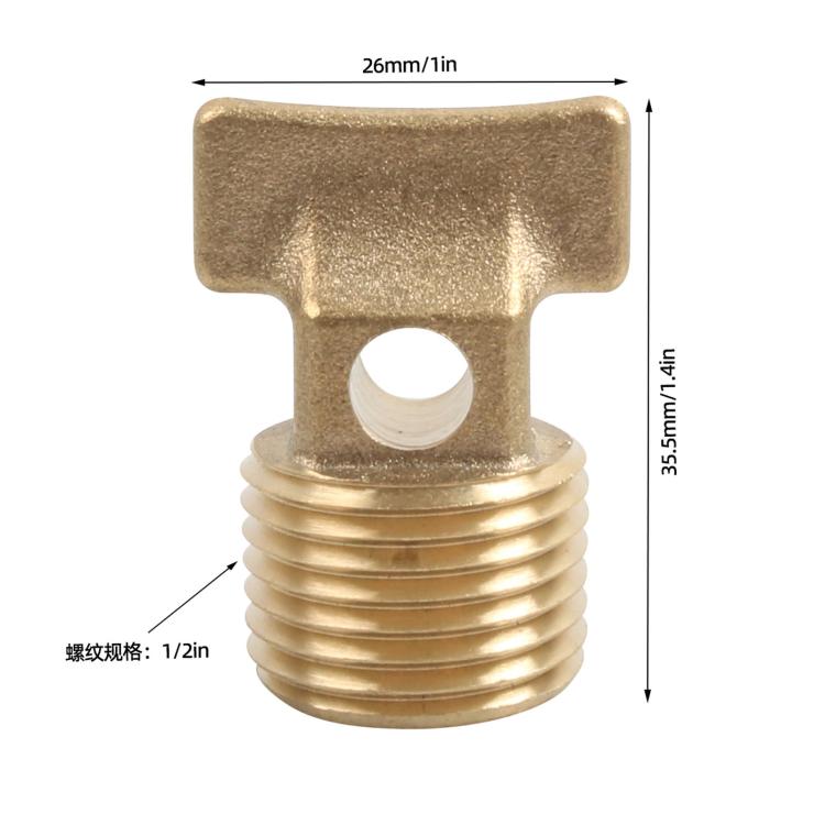1/2-inch NPT Brass Hull Drain Plug Yacht Flange Drain Outlet Hardware Kit
