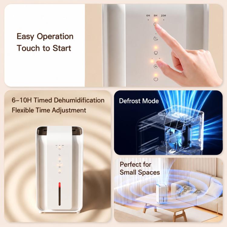 1.5L Small Home Dehumidifier With Timer  Auto Defrost & 7-Color Light, EU Plug, US Plug, UK Plug