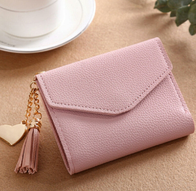 Women Wallet Fringed Pendant Litchi Texture Wallet Card Pack Coin Purse