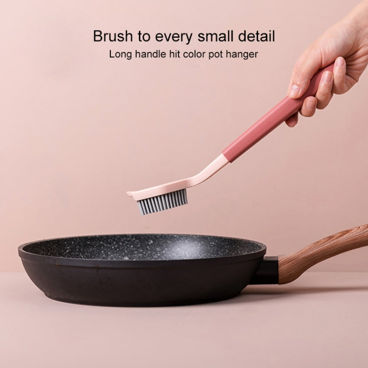 Two-color Bangs Head Wash Pot Brush Kitchen Long Handle Cleaning Brush, Blue, Gray White, Pink