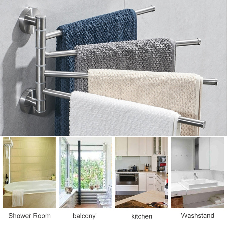 Stainless Steel Towel Bar Rotating Towel Rack Bathroom Kitchen Wall-mounted Towel Polished Rack Holder, Brushed Two Poles, Brushed Three Poles, Brushed Four Poles, Brushed Five Poles