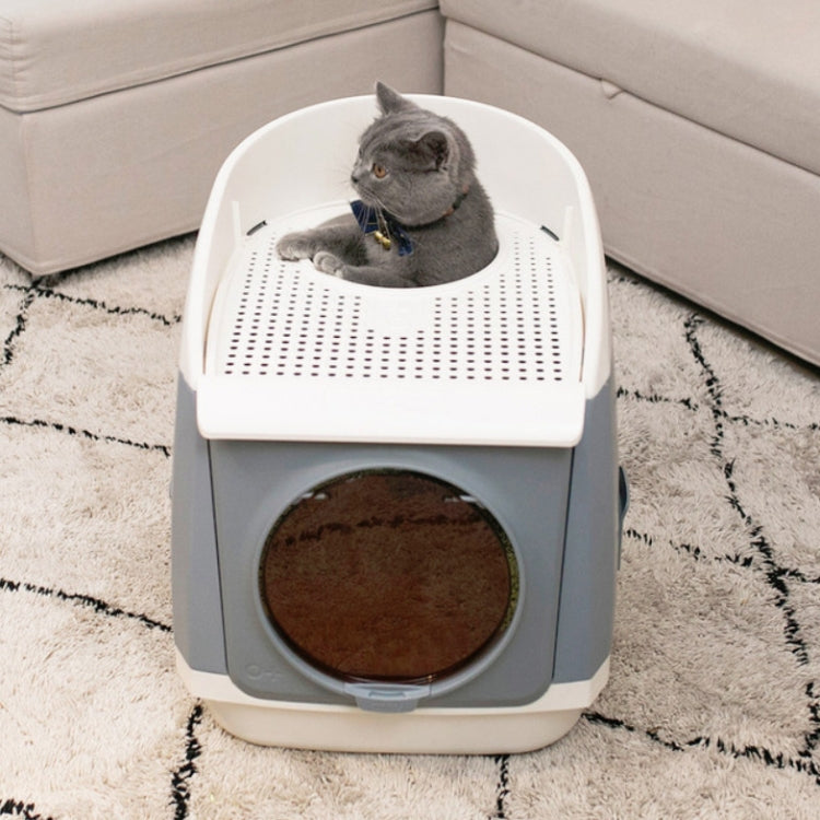 Plastic Flip Cover Fully Enclosed Deodorant Litter Box Pet Potty