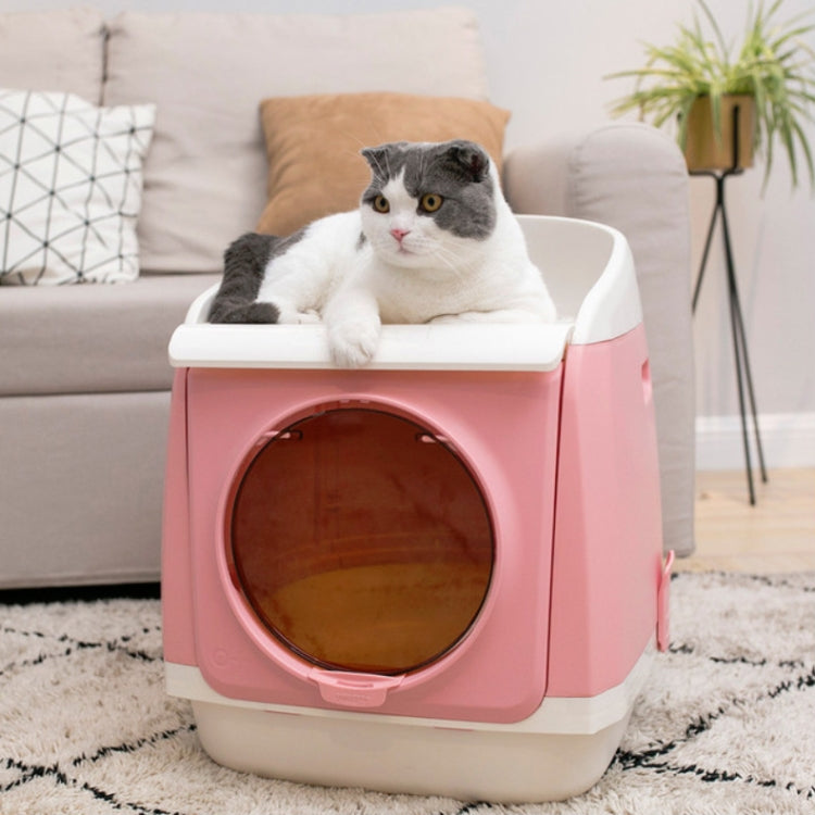 Plastic Flip Cover Fully Enclosed Deodorant Litter Box Pet Potty