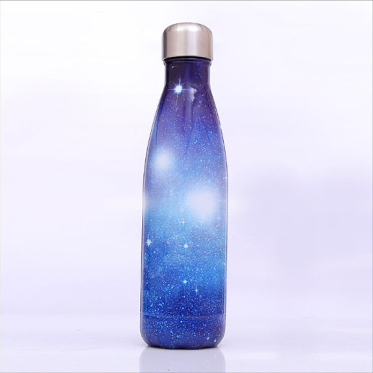 Starry Sky Pattern Thermal Cup Vacuum Flask Heat Water Bottle Portable Stainless Steel Sports Kettle, 500ml