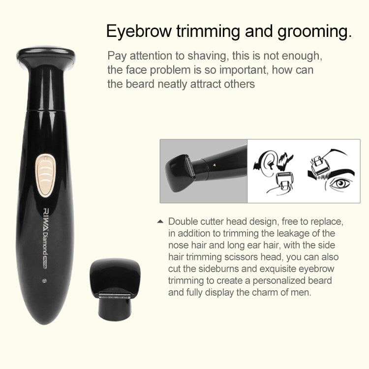 Riwa Waterproof Rechargeable Eyebrow Trimming and Nose Hair Trimmer for Men