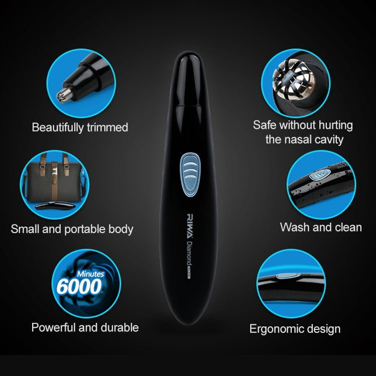Riwa Waterproof Rechargeable Eyebrow Trimming and Nose Hair Trimmer for Men