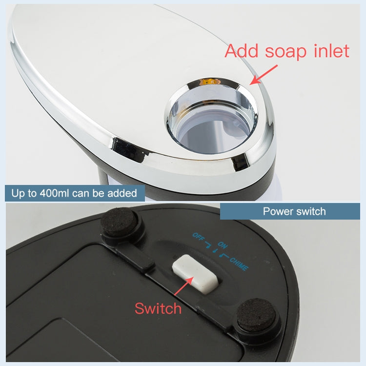 400ml Automatic Liquid Soap Dispenser Bathroom Kitchen Touchless ABS Electroplated Smart Sensor Soap Dispenser, 400ml