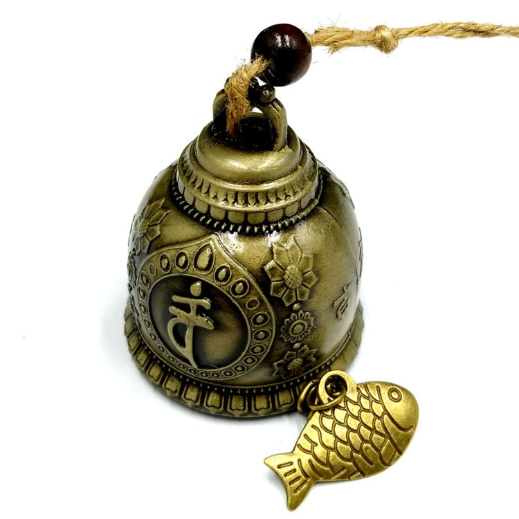 Good Fortune Fortune House Creative Buddha Statue Model Bell Car Hanging Gift, Bell Hanging