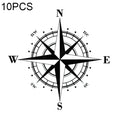 10pcs  Art Design Vinyl NSWE Compass Car Stickers Decals Black/Silver, 10 PCS White + Black, 10 PCS Black + White