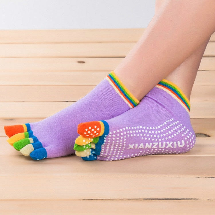 Five-toe Non-slip Yoga Socks for Women, One Size, Random Color Delivery, Straight A Pair, With Heel A Pair, Straight Three Pairs, With Heel Three Pairs, Straight Six Pairs, With Heel Six Pairs