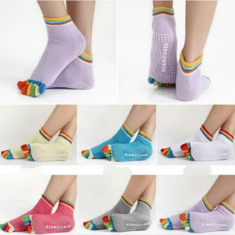 Five-toe Non-slip Yoga Socks for Women, One Size, Random Color Delivery, Straight A Pair, With Heel A Pair, Straight Three Pairs, With Heel Three Pairs, Straight Six Pairs, With Heel Six Pairs