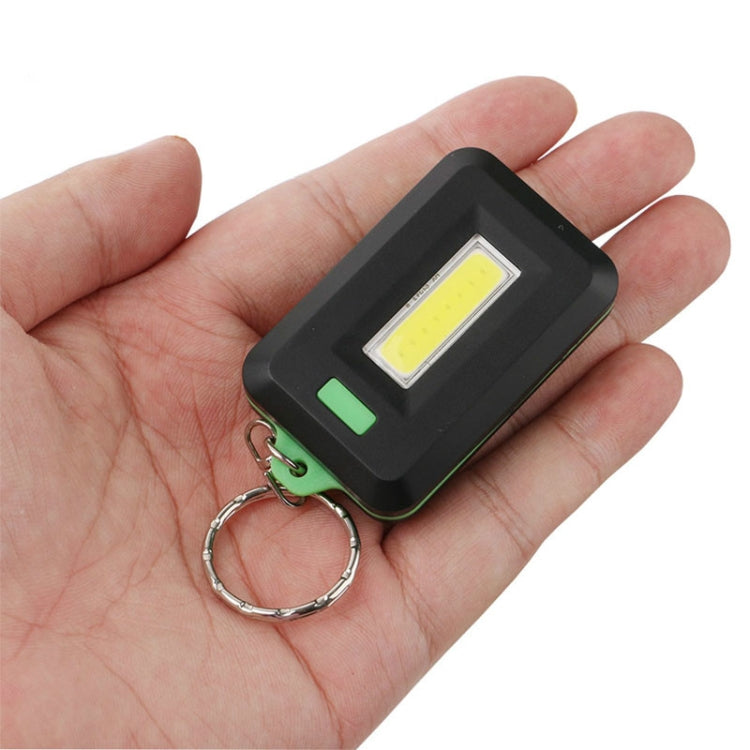 2 PCS 3W Mini COB LED Flashlight Keychain Emergency Camping  Backpack Light with 3 Modes, Red, Green