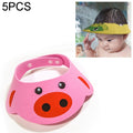 2 PCS Baby Kids Cap Shower Cap Baby Bath Cap Shower Hat Bath Visor Kids Bath Wash Hair Shield Hat, Pink Pig, Yellow Dog, Green Frog
