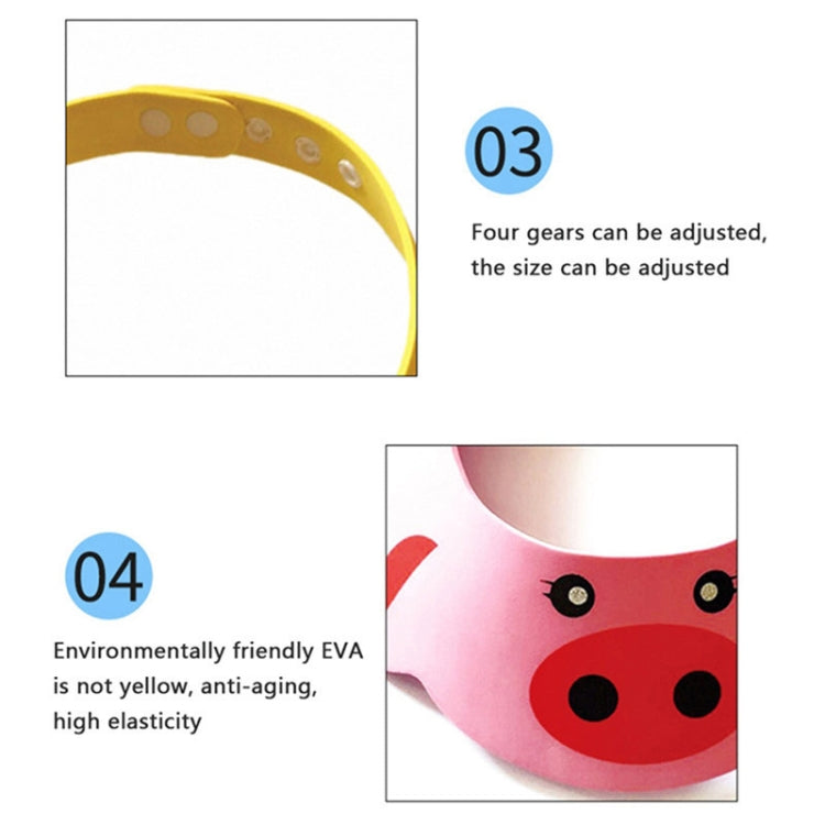 2 PCS Baby Kids Cap Shower Cap Baby Bath Cap Shower Hat Bath Visor Kids Bath Wash Hair Shield Hat, Pink Pig, Yellow Dog, Green Frog