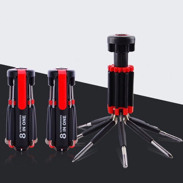 8 In1 Multi-function Hand Screwdriver With LED Light, 8 In1