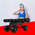 Multifunctional Frog-Style Four-wheel Abdominal Wheel Abdominal Muscle Exercise Fitness Equipment, Black, Green