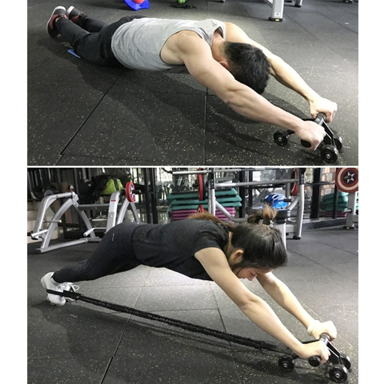 Multifunctional Frog-Style Four-wheel Abdominal Wheel Abdominal Muscle Exercise Fitness Equipment, Black, Green