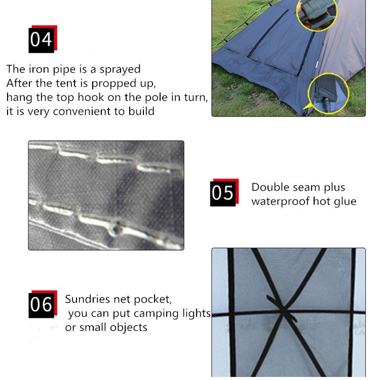 Laputa Outdoor Self-driving Barbecue Camping Vehicle Tail Car Side Tent, Blue Gray, Silver Coated