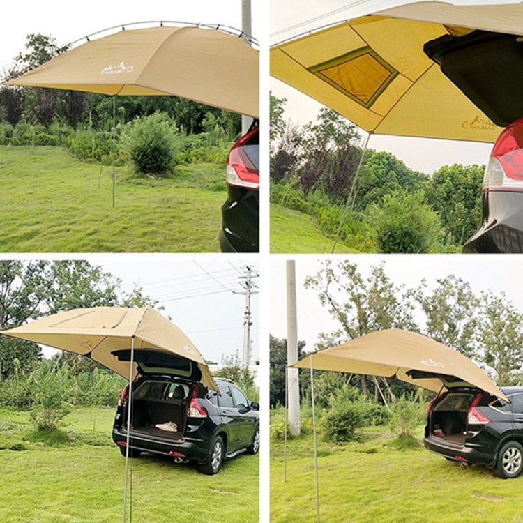 Laputa Outdoor Self-driving Barbecue Camping Vehicle Tail Car Side Tent, Blue Gray, Silver Coated