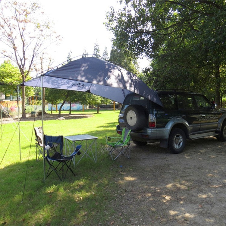 Laputa Outdoor Self-driving Barbecue Camping Vehicle Tail Car Side Tent, Blue Gray, Silver Coated
