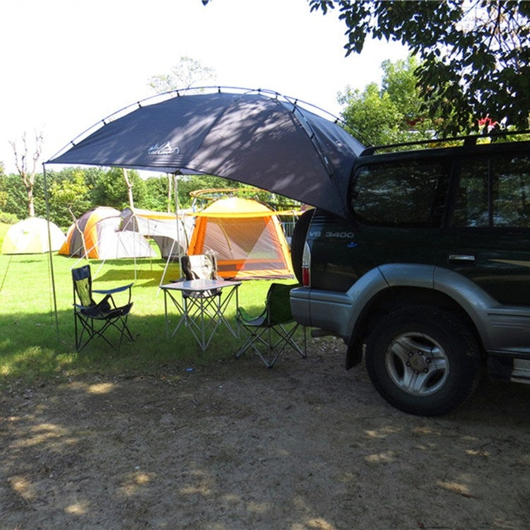 Laputa Outdoor Self-driving Barbecue Camping Vehicle Tail Car Side Tent, Blue Gray, Silver Coated