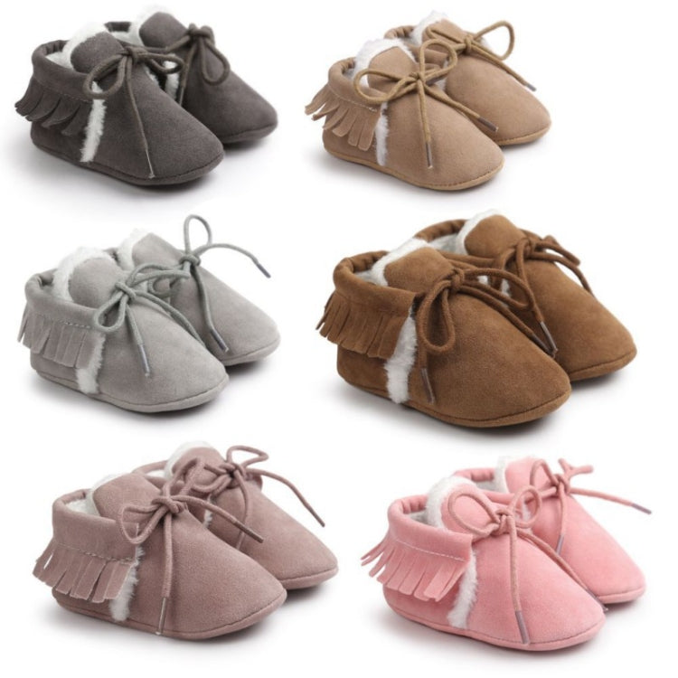 Baby Moccasins Shoes Fringe Soft Soled Non-slip Footwear Crib Shoes PU Suede Leather First Walker Shoes, 13cm, 11cm, 12cm