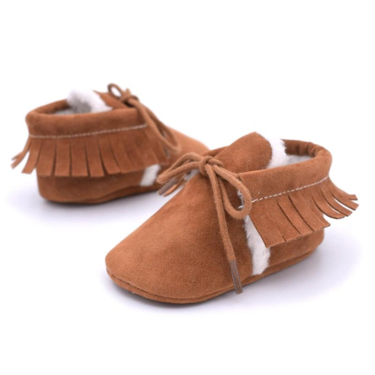 Baby Moccasins Shoes Fringe Soft Soled Non-slip Footwear Crib Shoes PU Suede Leather First Walker Shoes, 13cm, 11cm, 12cm