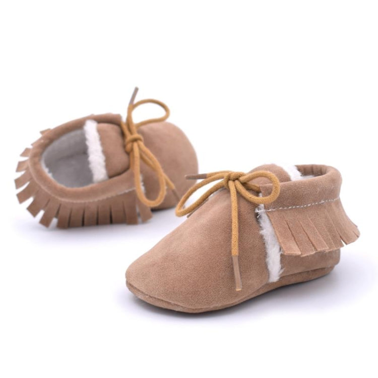 Baby Moccasins Shoes Fringe Soft Soled Non-slip Footwear Crib Shoes PU Suede Leather First Walker Shoes, 13cm, 11cm, 12cm