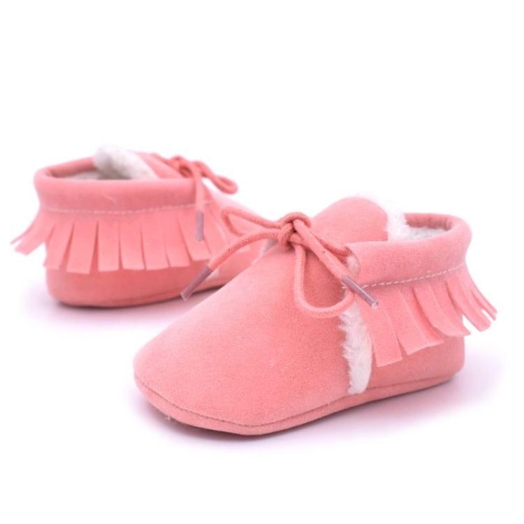 Baby Moccasins Shoes Fringe Soft Soled Non-slip Footwear Crib Shoes PU Suede Leather First Walker Shoes, 13cm, 11cm, 12cm