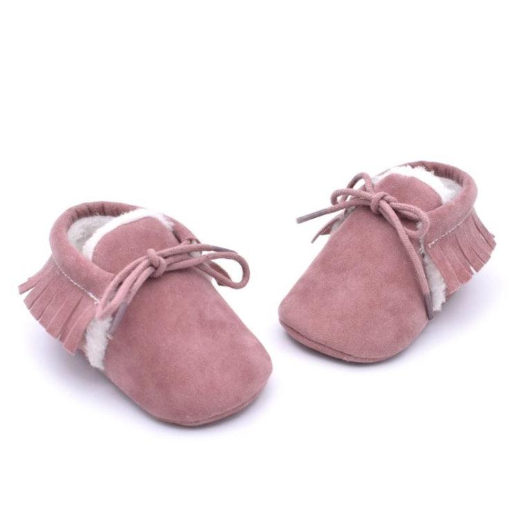 Baby Moccasins Shoes Fringe Soft Soled Non-slip Footwear Crib Shoes PU Suede Leather First Walker Shoes, 13cm, 11cm, 12cm