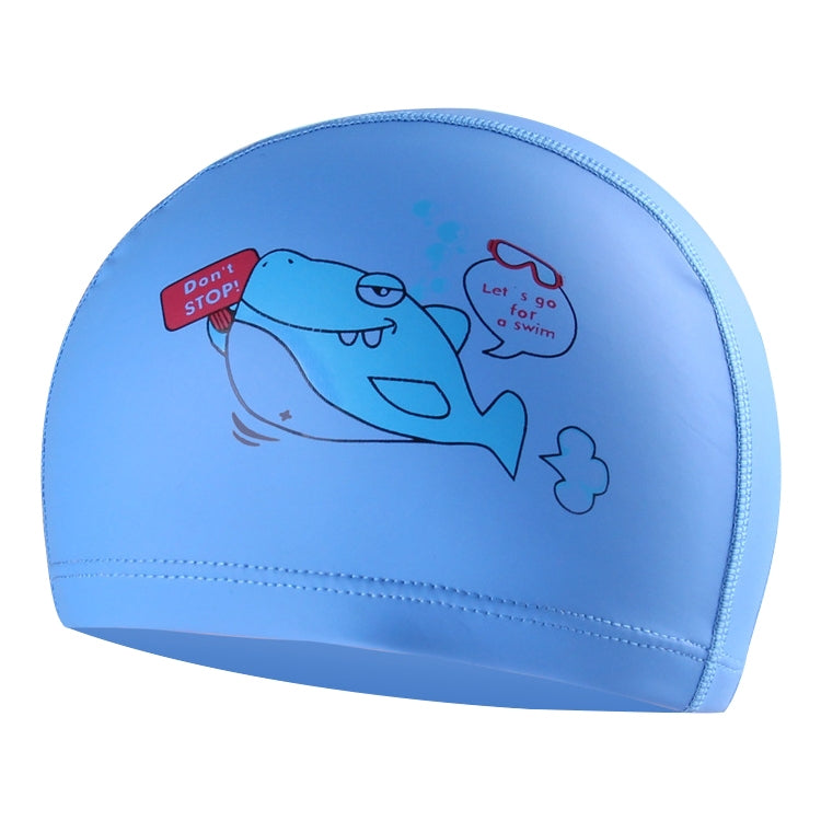 Children Waterproof Hair Care PU Coated Cartoon Pattern Swimming Cap, PU Coated (Blue Bear), PU Coated (Pink Bear), PU Coated (Blue Shark), PU Coated (Pink Shark)