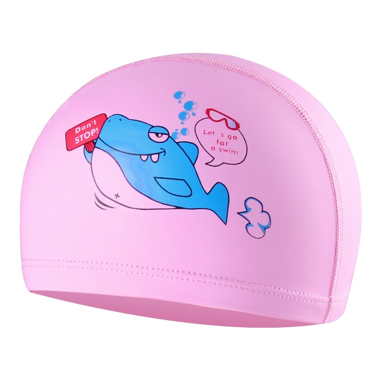 Children Waterproof Hair Care PU Coated Cartoon Pattern Swimming Cap, PU Coated (Blue Bear), PU Coated (Pink Bear), PU Coated (Blue Shark), PU Coated (Pink Shark)
