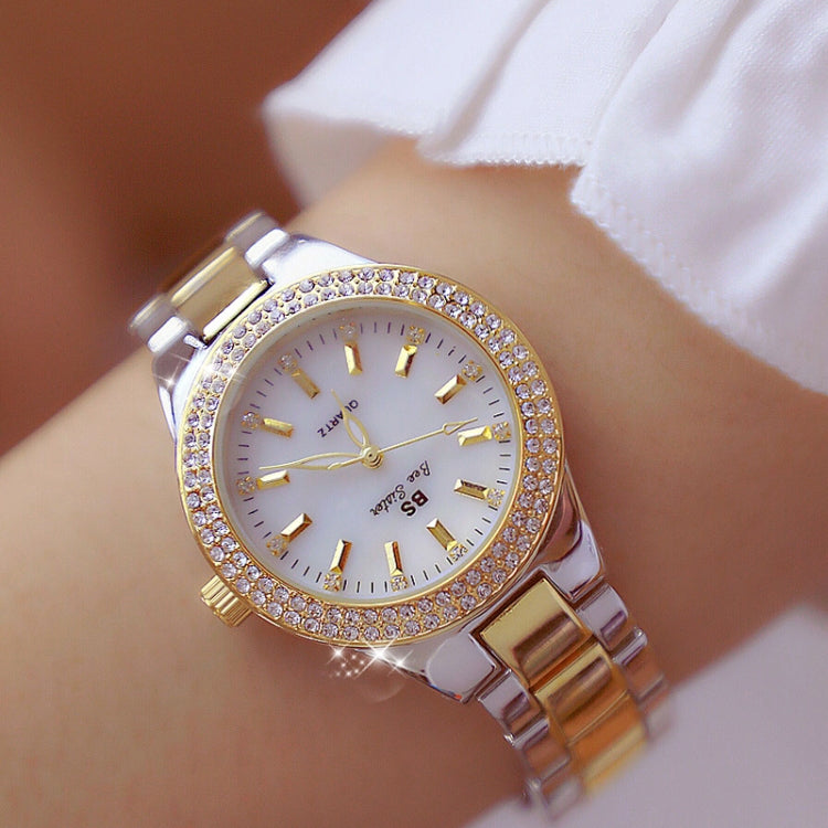 BS beesister FA1258 Women Round Case Diamond Alloy Strap Watch