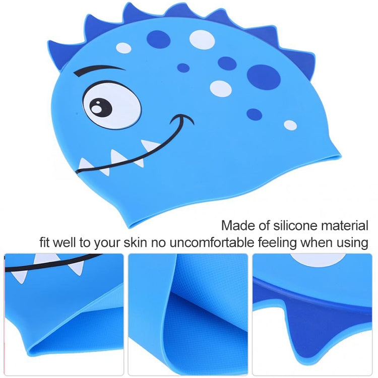Children Cartoon Dinosaur Comfortable Silicone Swimming Cap, Children Swimming Cap(Blue1), Children Swimming Cap(Blue2), Children Swimming Cap(Green1), Children Swimming Cap(Green2), Children Swimming Cap(Pink)