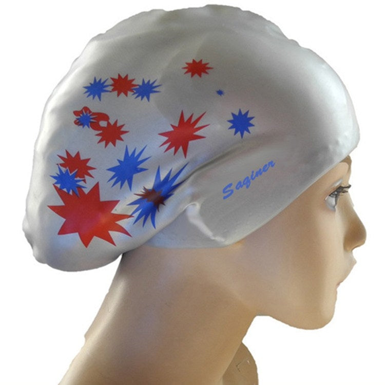 Printed Silicone Swimming Cap Waterproof Swimming Cap for Long Hair, Long Hair Printed Swimming Cap(Pink), Long Hair Swimming Cap, Long Hair Printed Swimming Cap(Purple), Long Hair Printed Swimming Cap(Gray), Long Hair Printed Swimming Cap(Navy Blue)  ...