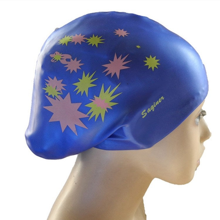 Printed Silicone Swimming Cap Waterproof Swimming Cap for Long Hair, Long Hair Printed Swimming Cap(Pink), Long Hair Swimming Cap, Long Hair Printed Swimming Cap(Purple), Long Hair Printed Swimming Cap(Gray), Long Hair Printed Swimming Cap(Navy Blue)  ...