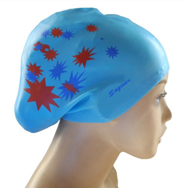 Printed Silicone Swimming Cap Waterproof Swimming Cap for Long Hair, Long Hair Printed Swimming Cap(Pink), Long Hair Swimming Cap, Long Hair Printed Swimming Cap(Purple), Long Hair Printed Swimming Cap(Gray), Long Hair Printed Swimming Cap(Navy Blue)  ...