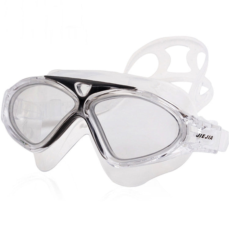 JIEJIA J8170 Large Frame Adult Waterproof and Anti-fog Swimming Glasses, J8170(Black Transparent), J8170(Blue Transparent), J8170(Pink Transparent), J8170(Pearl Blue)