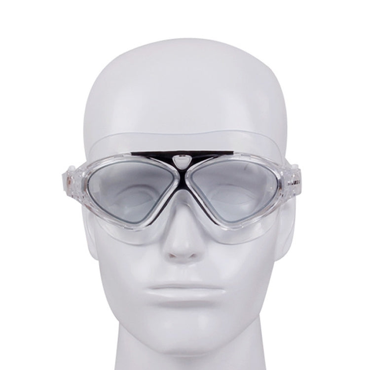 JIEJIA J8170 Large Frame Adult Waterproof and Anti-fog Swimming Glasses, J8170(Black Transparent), J8170(Blue Transparent), J8170(Pink Transparent), J8170(Pearl Blue)