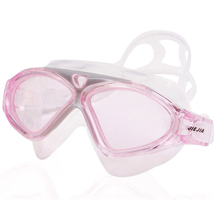 JIEJIA J8170 Large Frame Adult Waterproof and Anti-fog Swimming Glasses, J8170(Black Transparent), J8170(Pink Transparent)