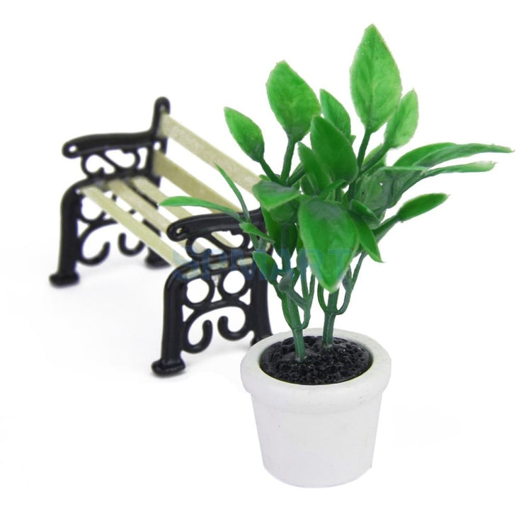 3 PCS Green Plant Pot Culture Doll House Miniature Garden Accessories, 3 PCS Green Plant Pot