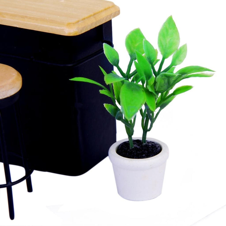 3 PCS Green Plant Pot Culture Doll House Miniature Garden Accessories, 3 PCS Green Plant Pot