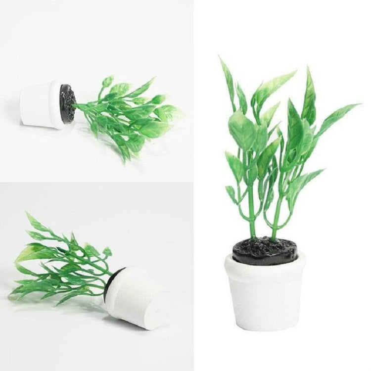 3 PCS Green Plant Pot Culture Doll House Miniature Garden Accessories, 3 PCS Green Plant Pot